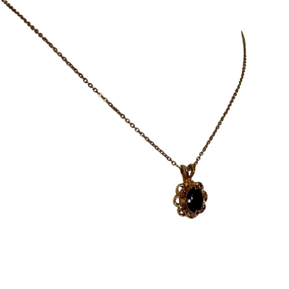 Vintage Gold Tone Faux Ruby Rhinestone Necklace Womens Costume Jewelry